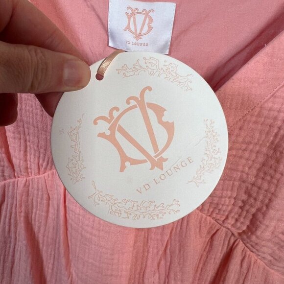 Victoria Dunn VD Lounge Gauze Dress Size Medium Pink Mini Sleeveless Vacation - Picture 4 of 12